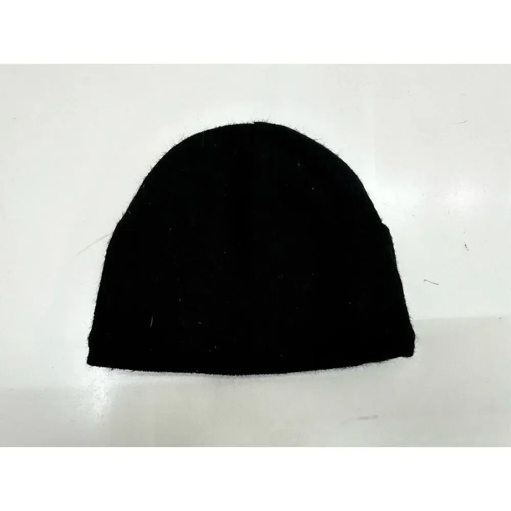 Unbranded Childrens Winter Hat Beanie Black Fleece Embroidered Flame Fire